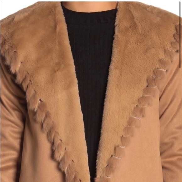 Love Token carmel faux fur and fur coat - Picture 3 of 9